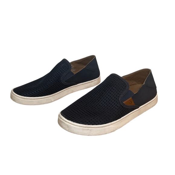 OluKai Womens Pehuea Slip-On Shoes Navy Blue Size 7.5 Coastal Resort - Picture 1 of 9